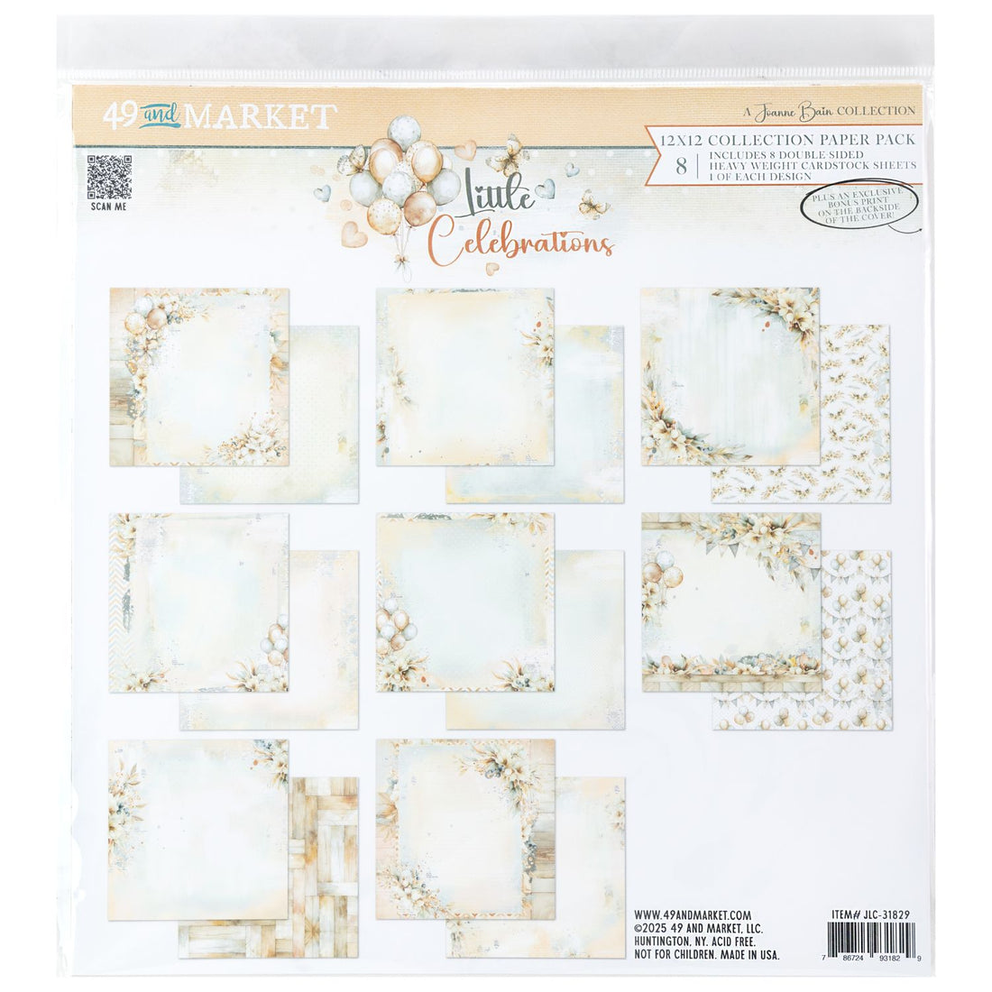 Little Celebrations Collection Pack / Paquete Papel Colección Pequeñas Celebraciones 12x12" Papel, Hojas Sueltas 49 and Market