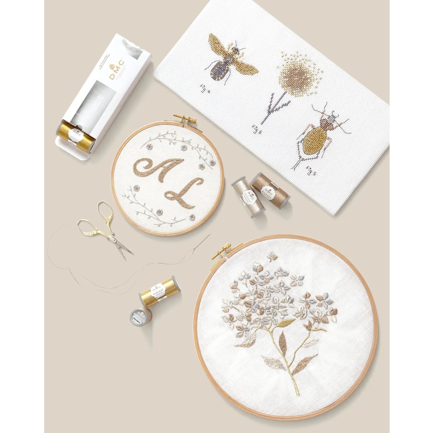 Diamant Grande Metallic Thread / Hilo Metálico Rosa Viejo Listones e Hilos DMC