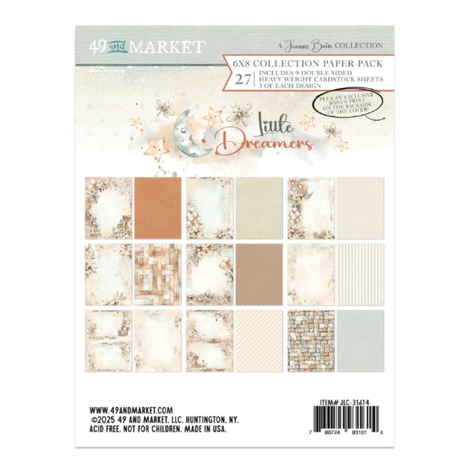 Little Dreamers Collection Pack / Paquete Papel Colección Pequeño Soñador 6x8&quot; Papel, Hojas Sueltas 49 and Market