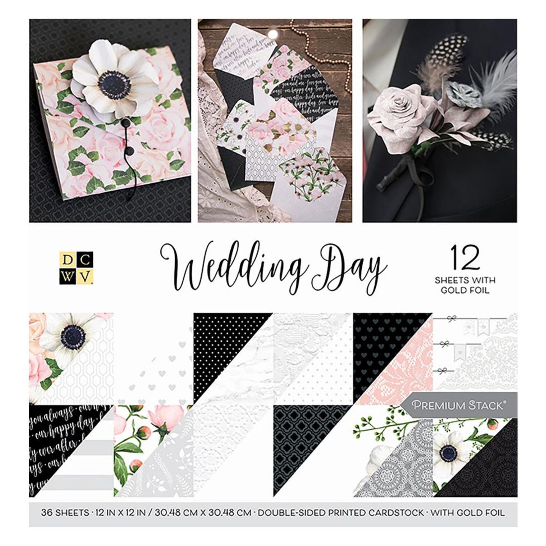 Wedding Day Cardstock Pack / Paquete Cartulina DÃa De La Boda 12 x12" Papel DCWV