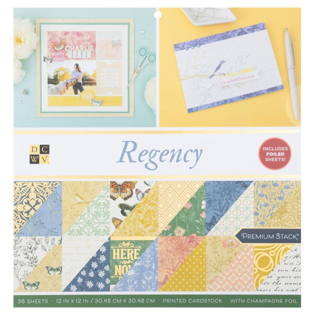 Regency Premium Paper / Paquete Papel Premium Regencia 12 x12&quot; Papel DCWV