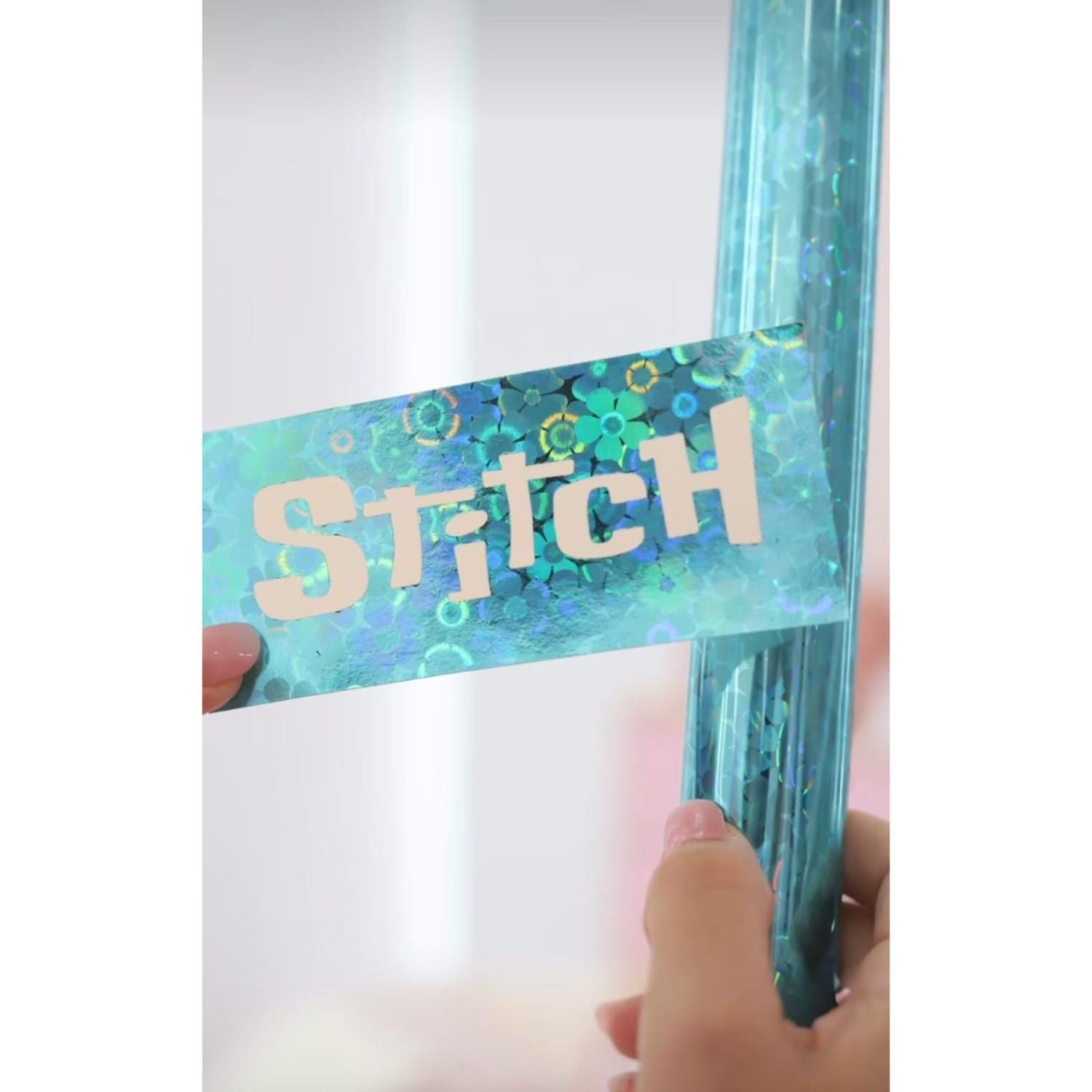 Foil Para Tinta Blue Flower Holográfico 2.5m Foil Reactivo Angie Guerra