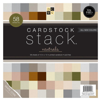 Neutrals Cardstock Stack / Paquete Cartulina Colores Neutrales 12 x12&quot; Papel DCWV