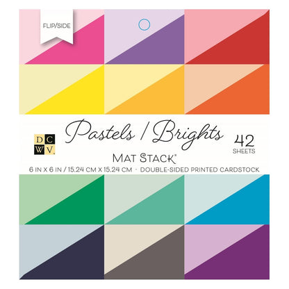 Pastels &amp; Brights Solid Cardstock Stack 6&quot; / Paquete Cartulina Pasteles Y Brillosos Papel DCWV