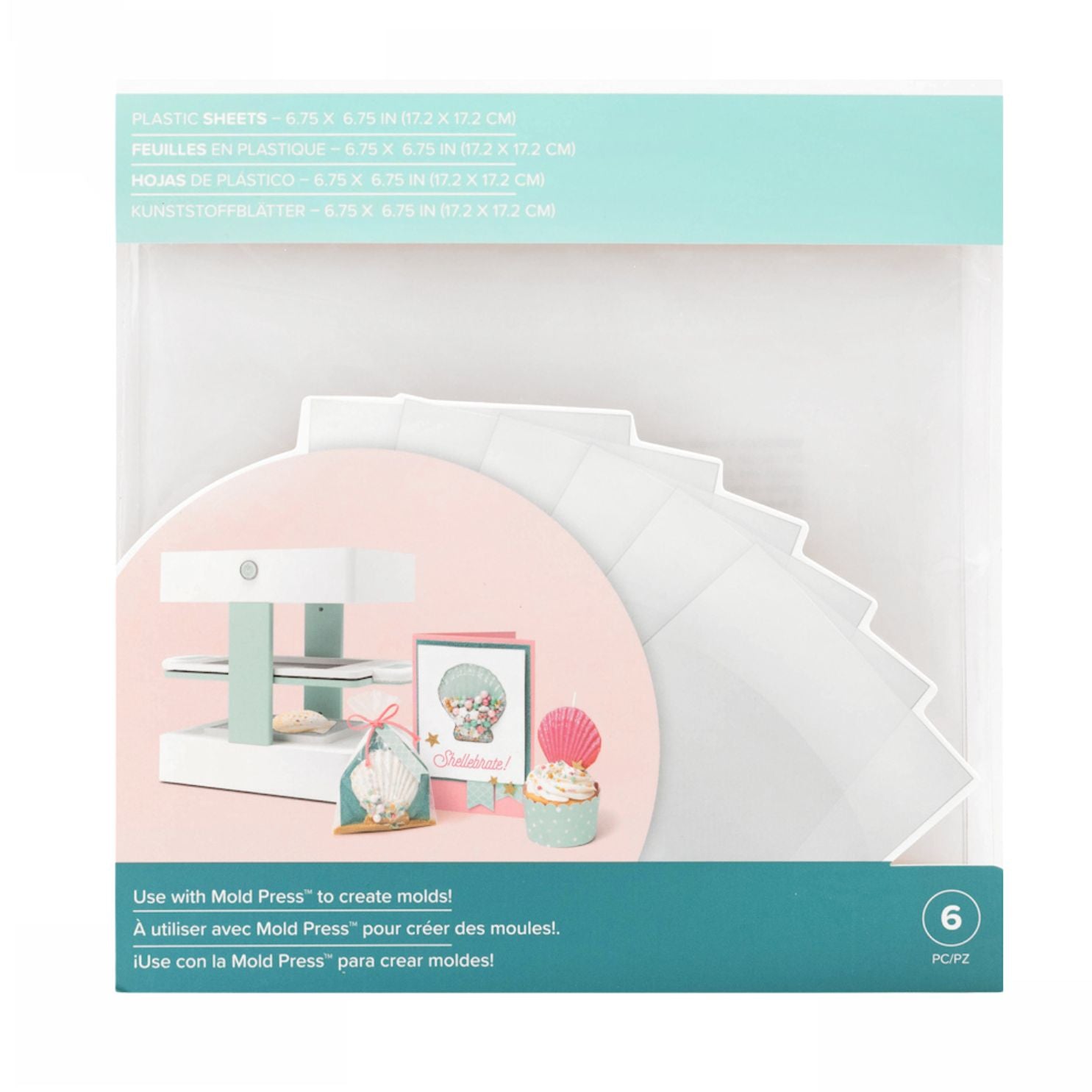 Mold Press Plastic Sheets / 6 Láminas de Plástico para hacer Moldes Accesorios We R Memory Keepers