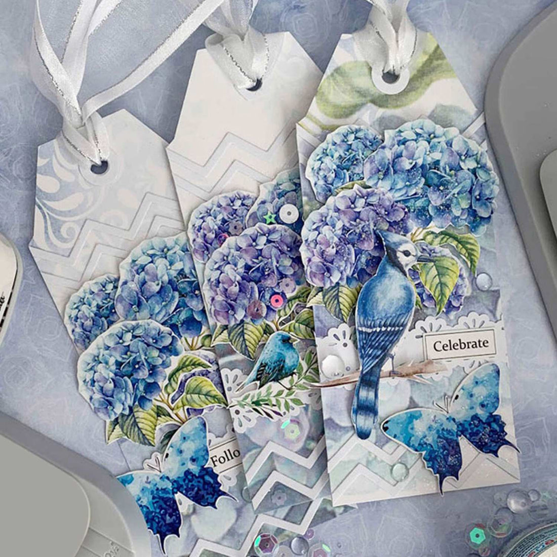 Single-Sided Paper Pad Hydrangea Lawns / Bloc de Papel de Hortensias Papel Dress My Craft