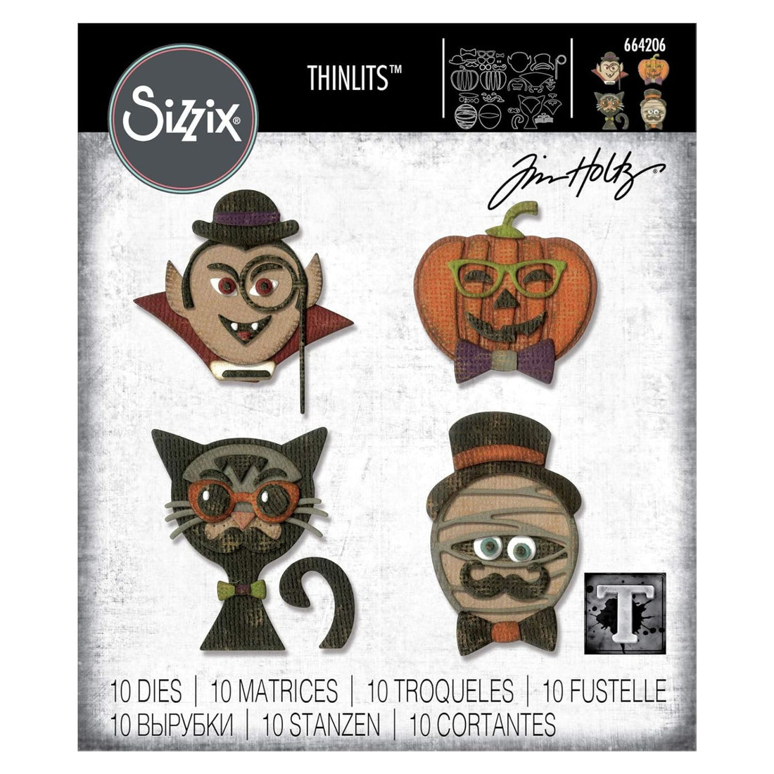 Thinlits Die Set Hip Haunts / Suajes de Halloween Dados de Corte / Suajes / Troqueles Sizzix
