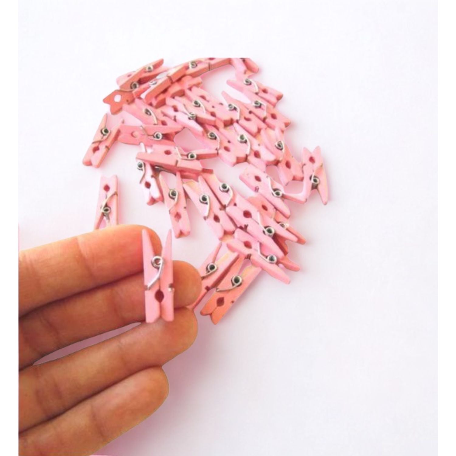 Pink Glitter Clothespins / 15 Mini Pinzas Rosas con Brillo Adornos / Embellishments Jolee&