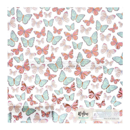 Willow Vellum Paper Sheet / 1 Hoja Papel Albanene Mariposas 12" Papel, Hojas Sueltas Crate Paper