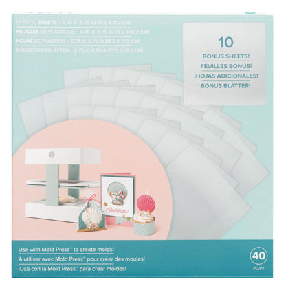 Mold Press Plastic Sheets / 40 Láminas de Plástico para hacer Moldes Accesorios We R Memory Keepers