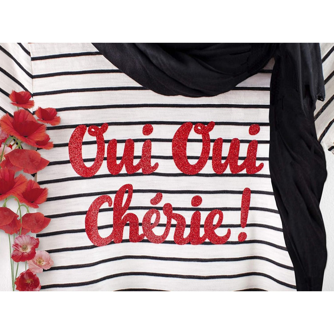 Vinyl Glitter Iron-On 12 x 19" / 1 Hoja Vinil Termoadhesivo Glitter Rojo Viniles Cricut