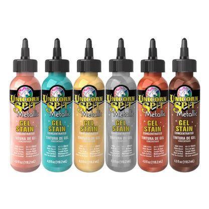 Metallic Wood Stain &amp; Glaze Metallic Athena / Tinta y Esmalte Metálica Multi Superficies Pintura y Medios Mixtos Unicorn Spit