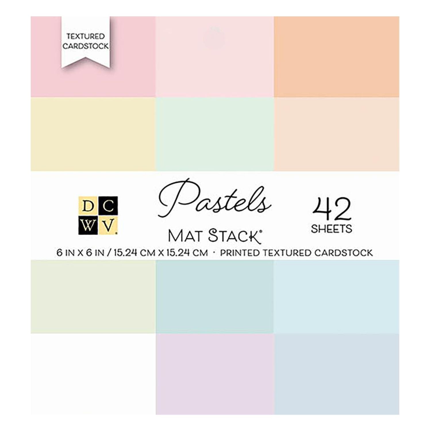Pastels Solid Cardstock Stack 6&quot; / Paquete Cartulina Texturizada Colores Pasteles Papel DCWV
