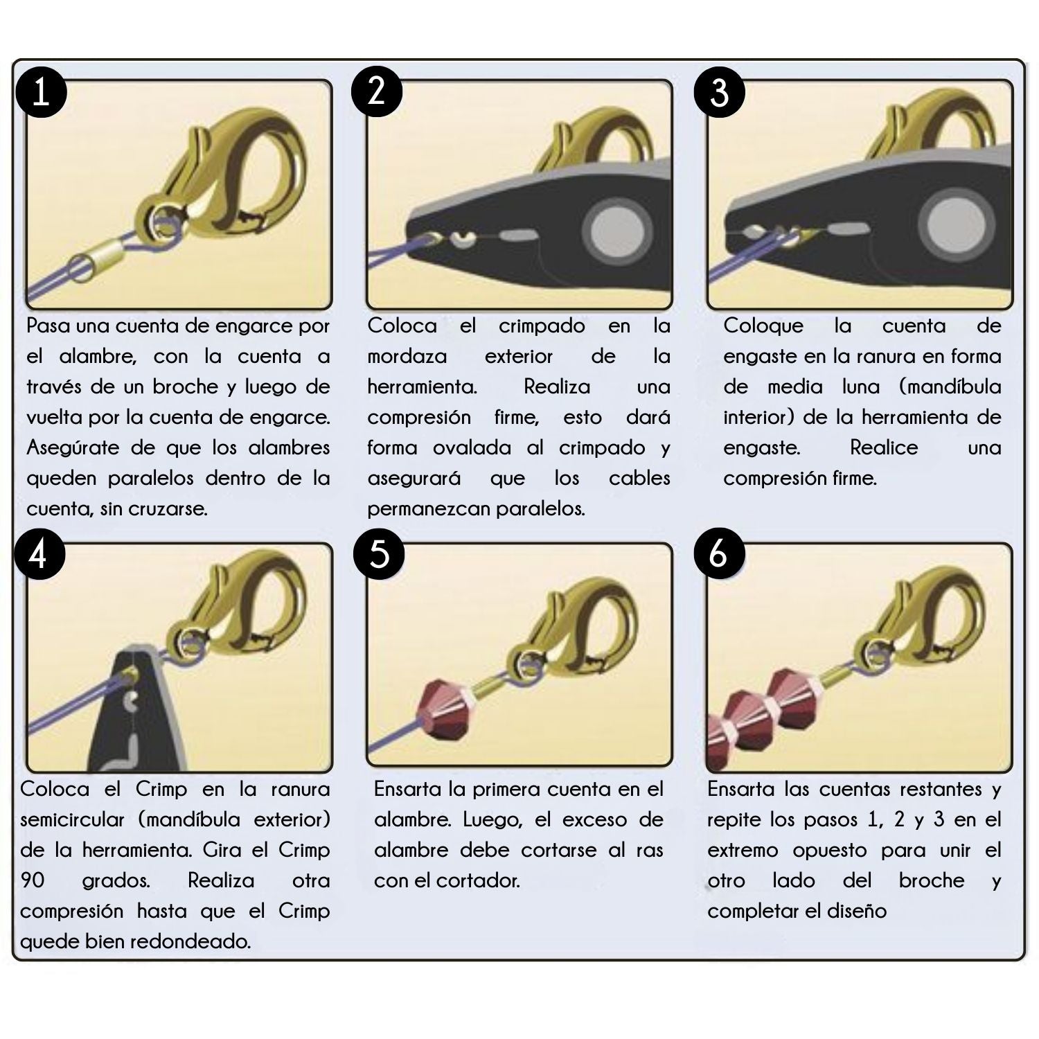 Pocket Crimper Mini Handles / Alicate De Crimpeo Asas Pequeñas Herramientas para Joyerìa Bead Smith