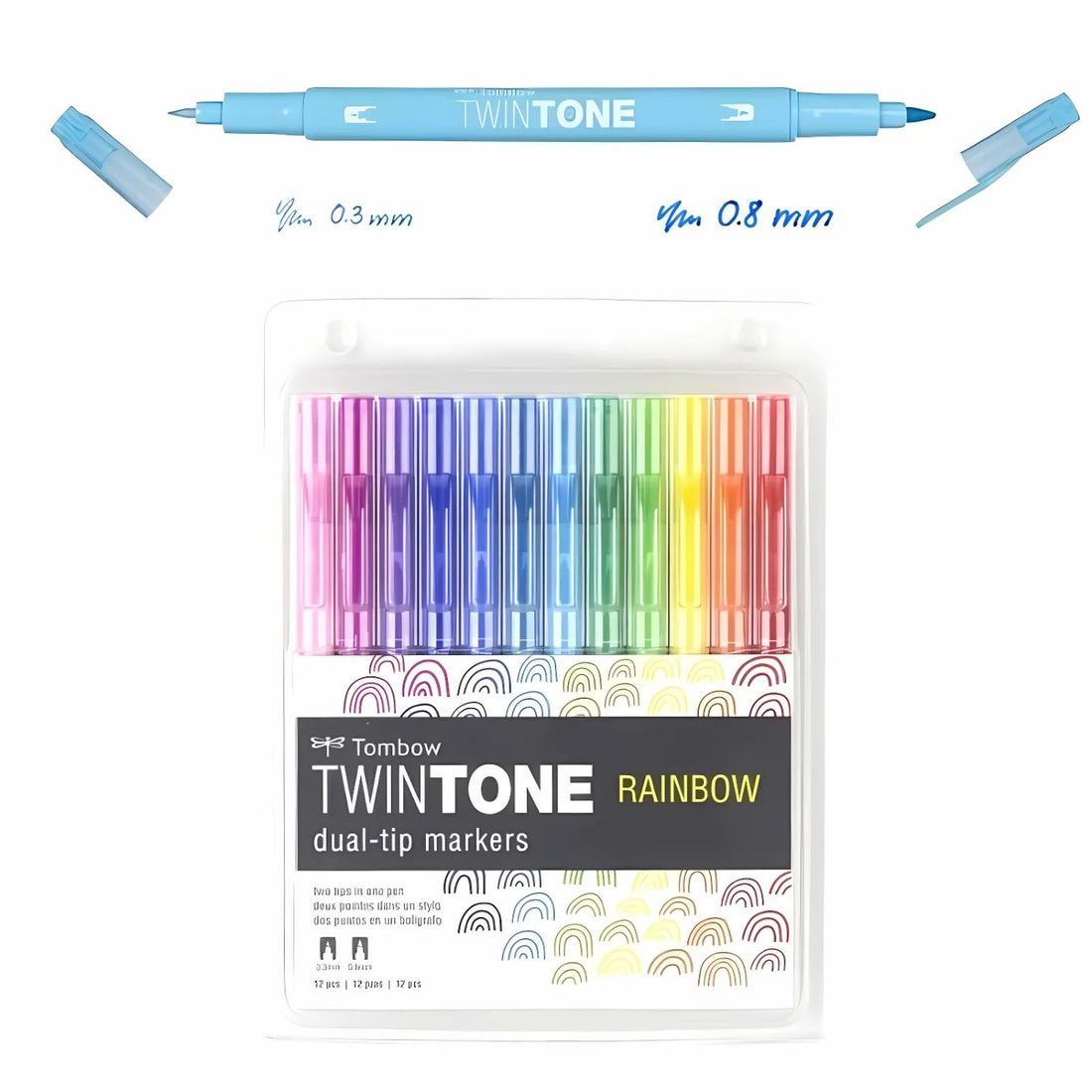 Twintone Rainbow Marker Set / Marcadores Doble Tono Arcoiris CaligrafÃa Tombow