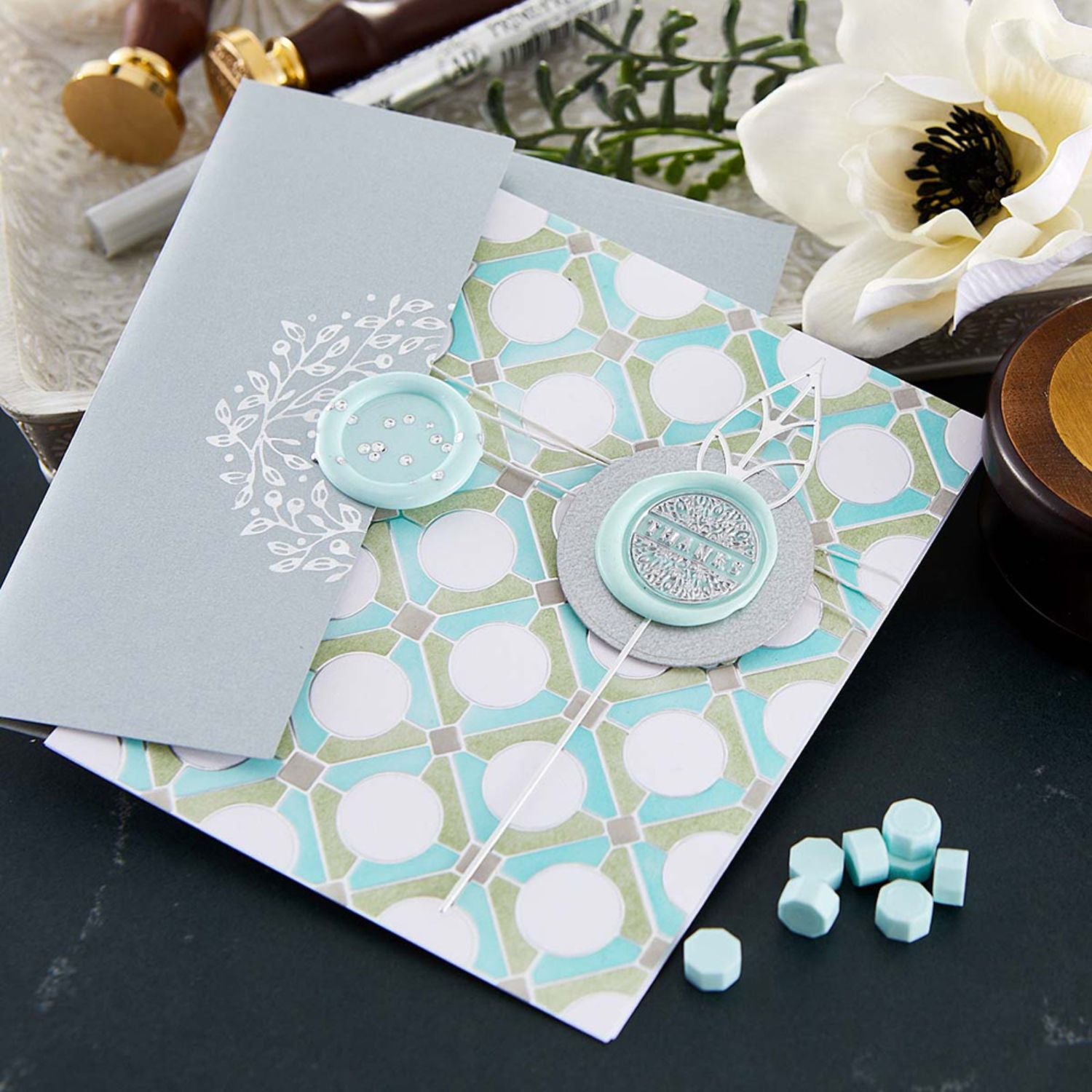 Thanks Mandala Brass Wax Seal Stamp / Sello Para Lacre Gracias Mandala Sellos Spellbinders