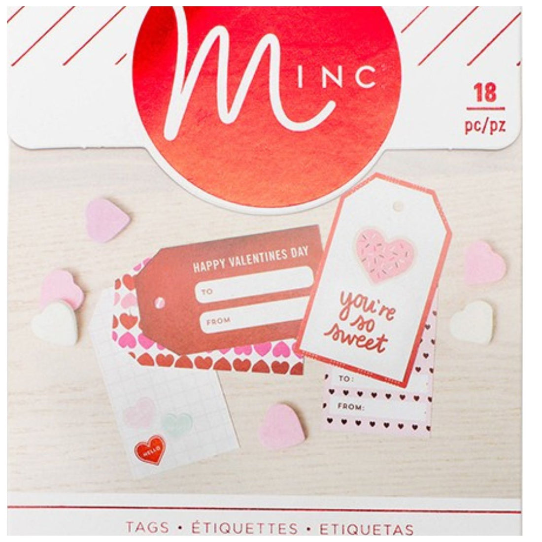 Minc Tags Pebbles Be Mine / Minc Etiquetas Foil Reactivo Heidi Swapp