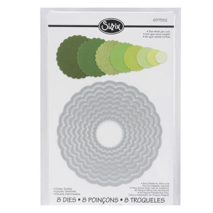 Framelits Rounded Scallops Circles / Suaje de Corte Círculos con Onditas Dados de Corte / Suajes / Troqueles Sizzix