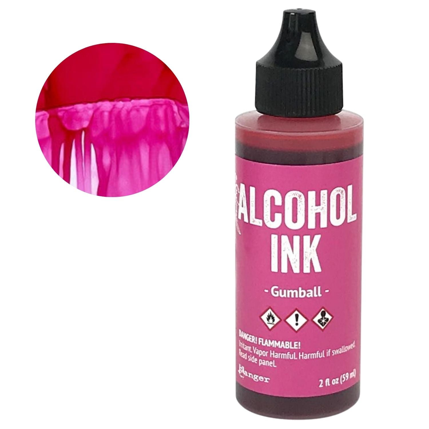 Tim Holtz Alcohol Ink Gumball / Tinta al Alcohol Rosa Chicle Tintas al Alcohol Ranger