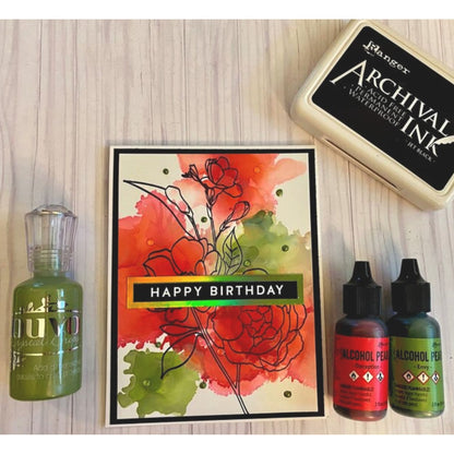 Tim Holtz Alcohol Pearls Envy / Tinta al Alcohol Aperlada Verde Tintas al Alcohol Ranger