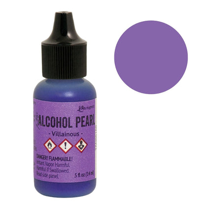 Tim Holtz Alcohol Pearls Villainous / Tinta al Alcohol Aperlada Morado Tintas al Alcohol Ranger