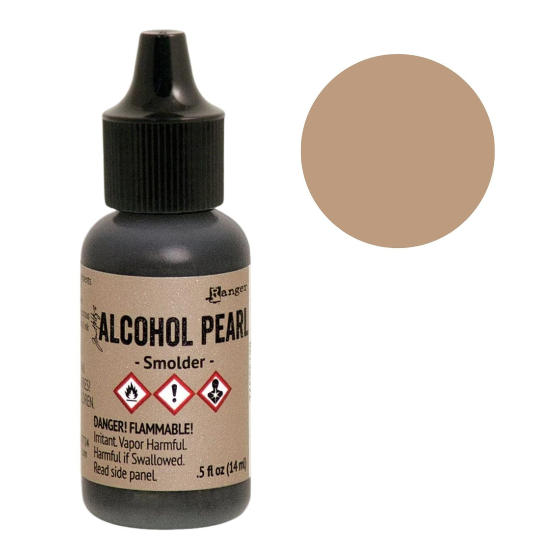 Tim Holtz Alcohol Pearls Smolder / Tinta al Alcohol Aperlada Café Tostado Tintas al Alcohol Ranger