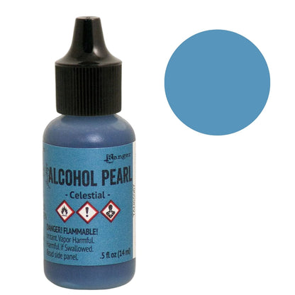 Tim Holtz Alcohol Pearls Celestial / Tinta al Alcohol Aperlada Azul Navy Tintas al Alcohol Ranger