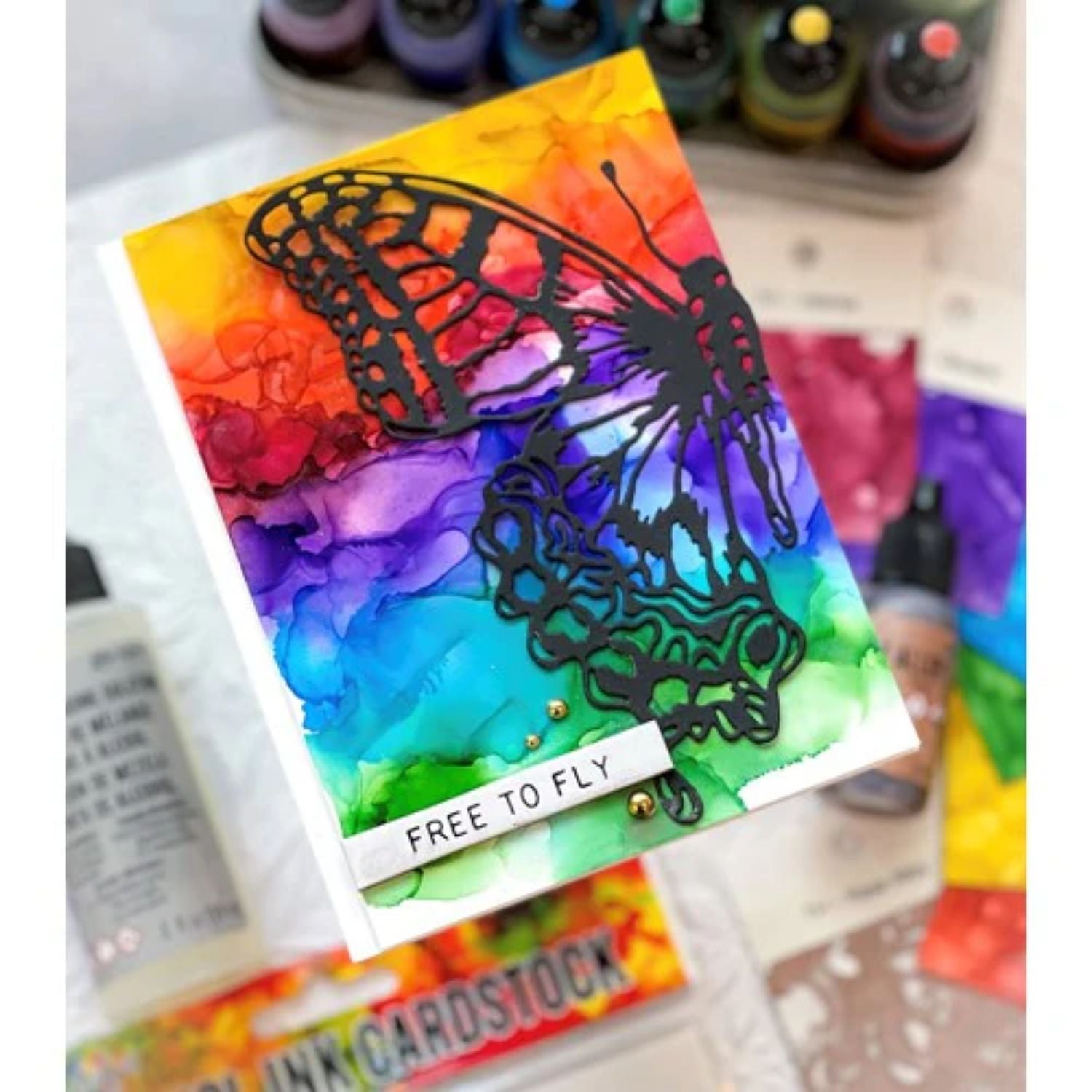 Tim Holtz Alcohol Pearls Divine / Tinta al Alcohol Aperlada Azul DIvino Tintas al Alcohol Ranger