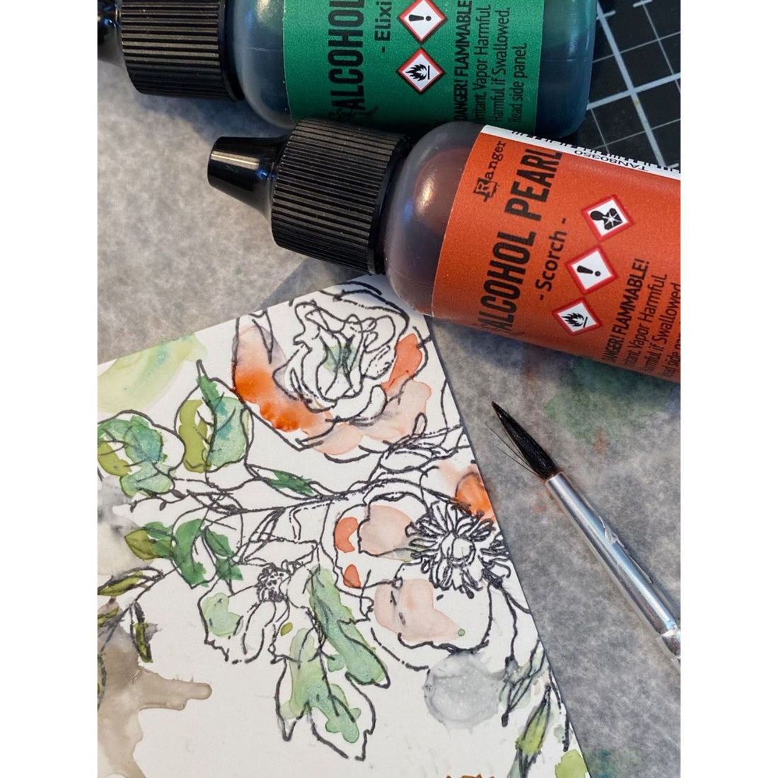 Tim Holtz Alcohol Pearls Scorch / Tinta al Alcohol Aperlada Ladrillo Tintas al Alcohol Ranger