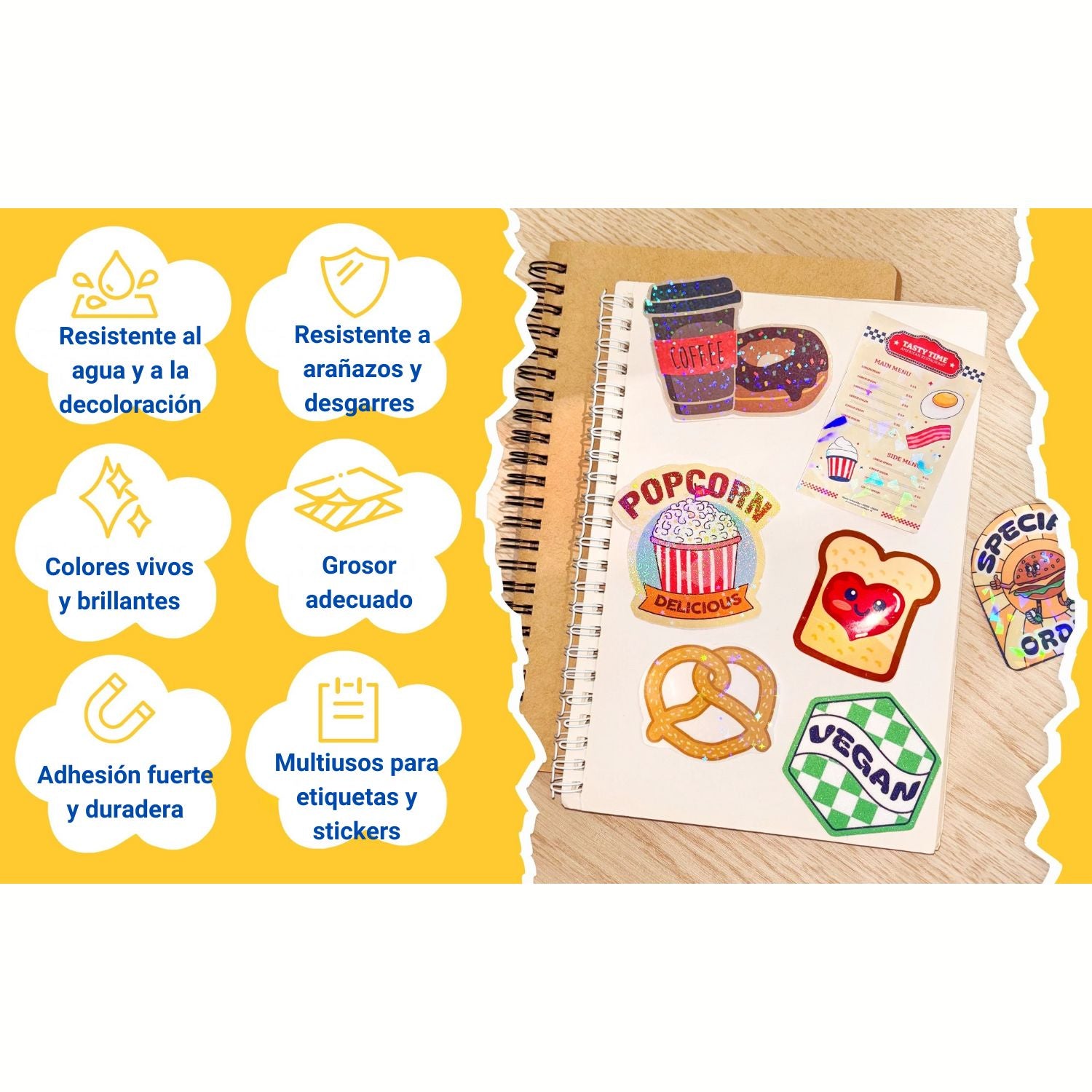 Holographic Laminate Sheet / 16 Hojas Laminado Frío Holográficas con Diseños Papel Teckwrap