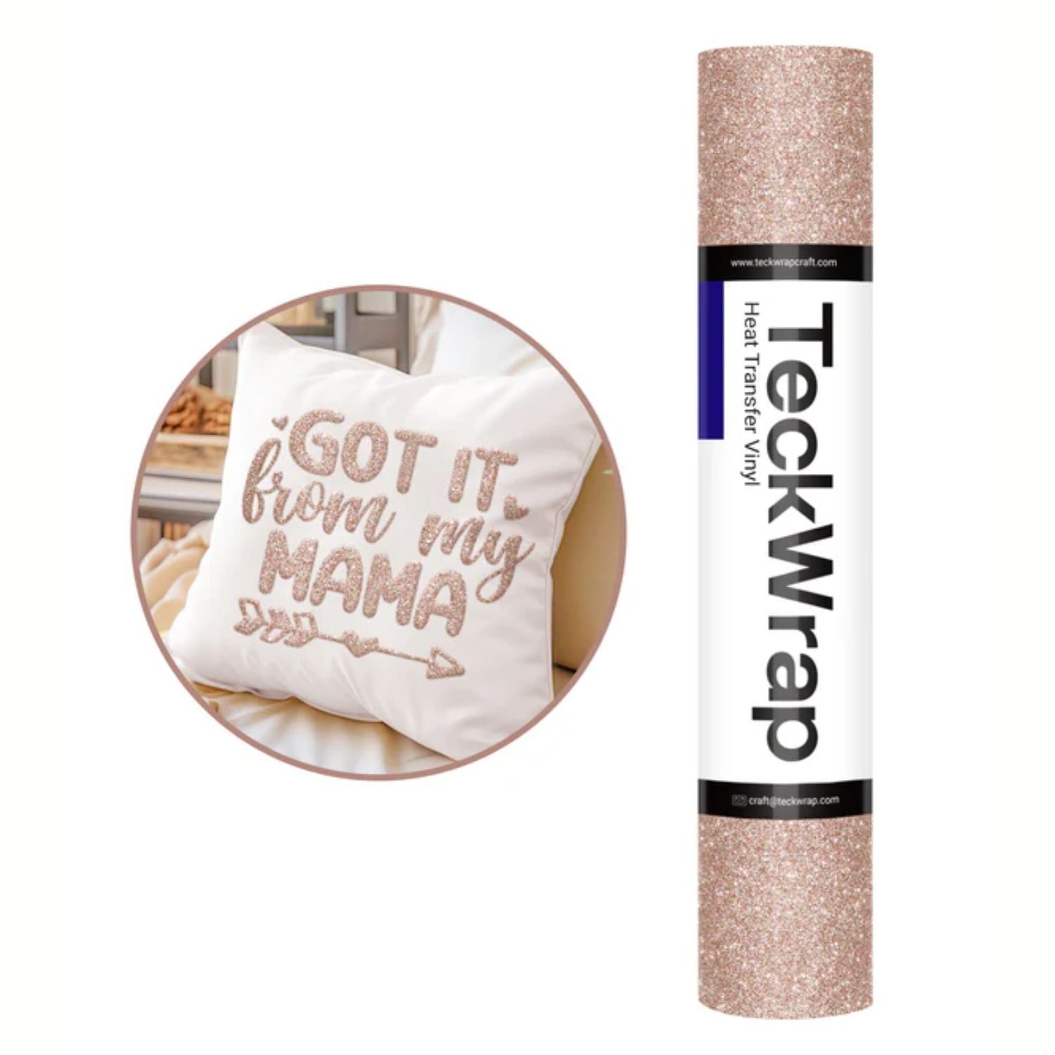 Glitter Puff HTV Rose Gold / Vinil Termoadhesivo Glitter Puff Oro Rosa Viniles Teckwrap