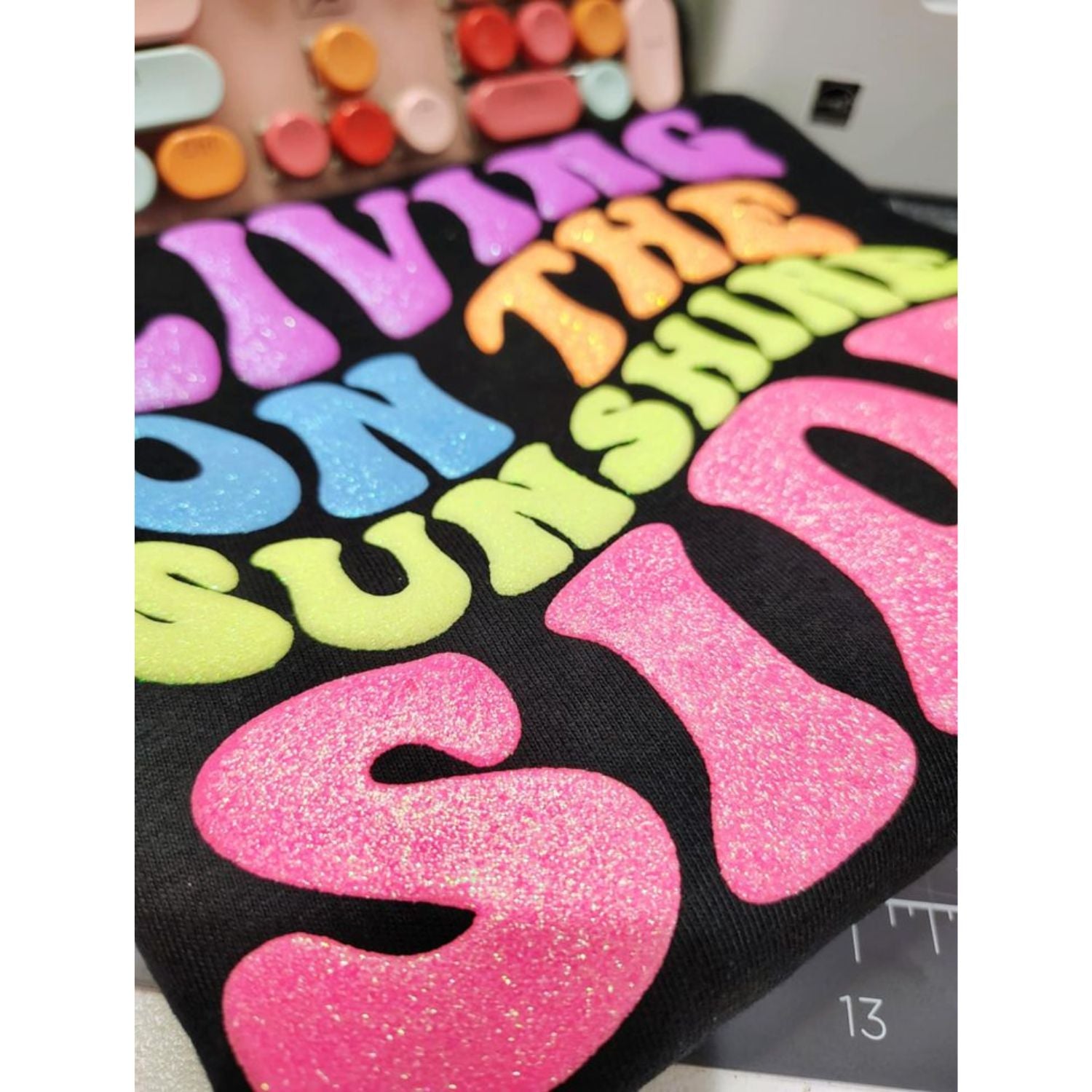 Glitter Puff HTV Romantic Blue / Vinil Termoadhesivo Glitter Puff Azul Romántico Viniles Teckwrap