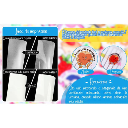 Shrink Sheets Translucent / 10 Hojas Termoencogibles Translucidas Viniles Teckwrap