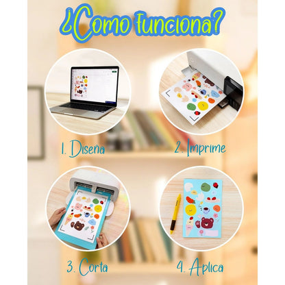 Inkjet Sticker Paper Glossy White / 15 Hojas Adhesivas Blanco Brillante Para Sticker Viniles Teckwrap