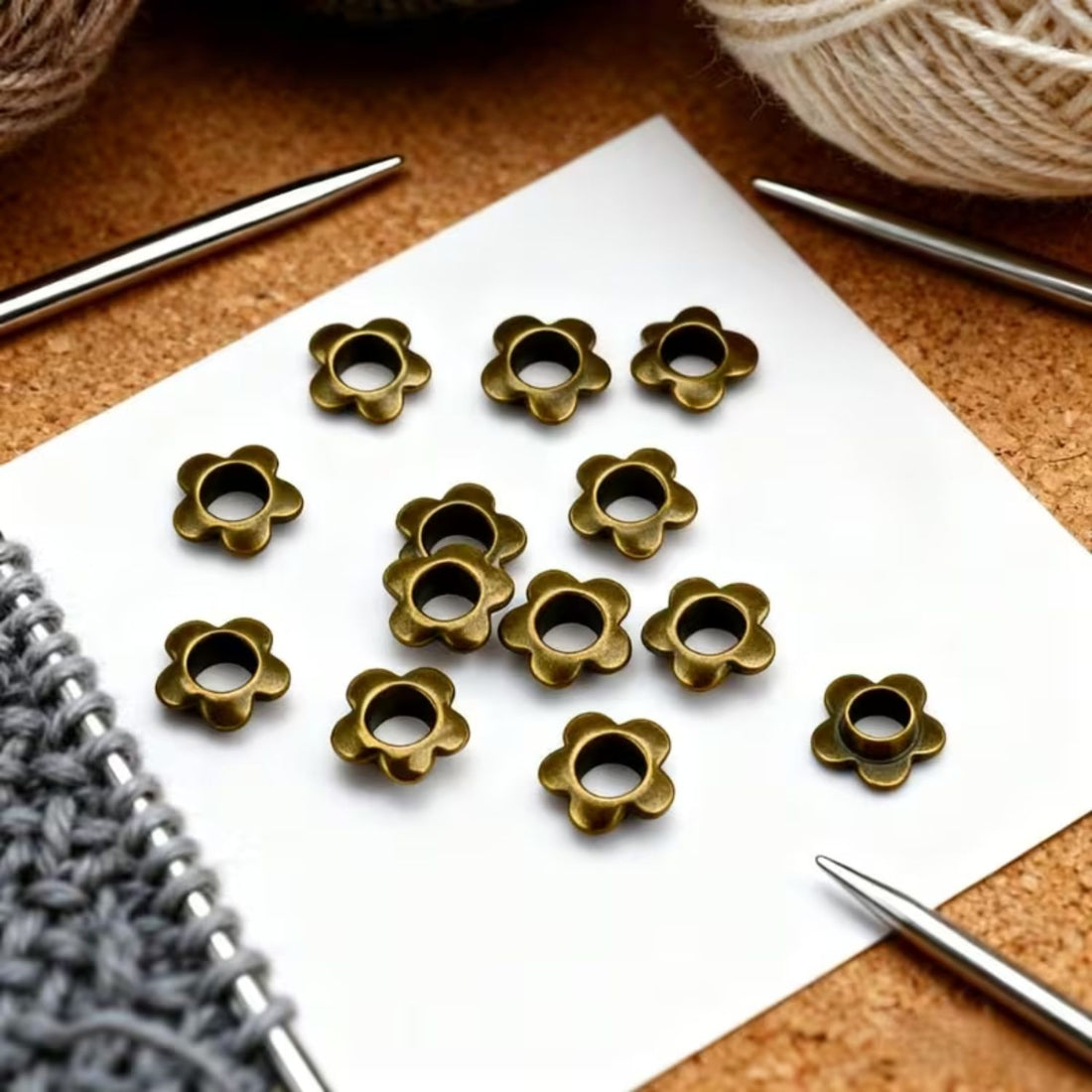 25 Ojillos De Flor Acero Bronce 5mm Adornos / Embellishments Hobbees