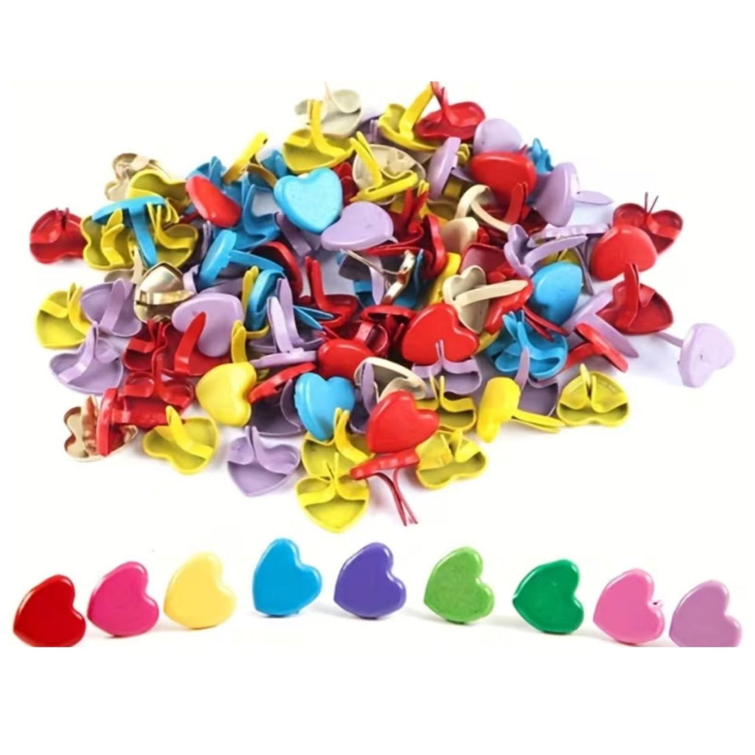 25 Brads De Corazones De Colores Adornos / Embellishments Hobbees