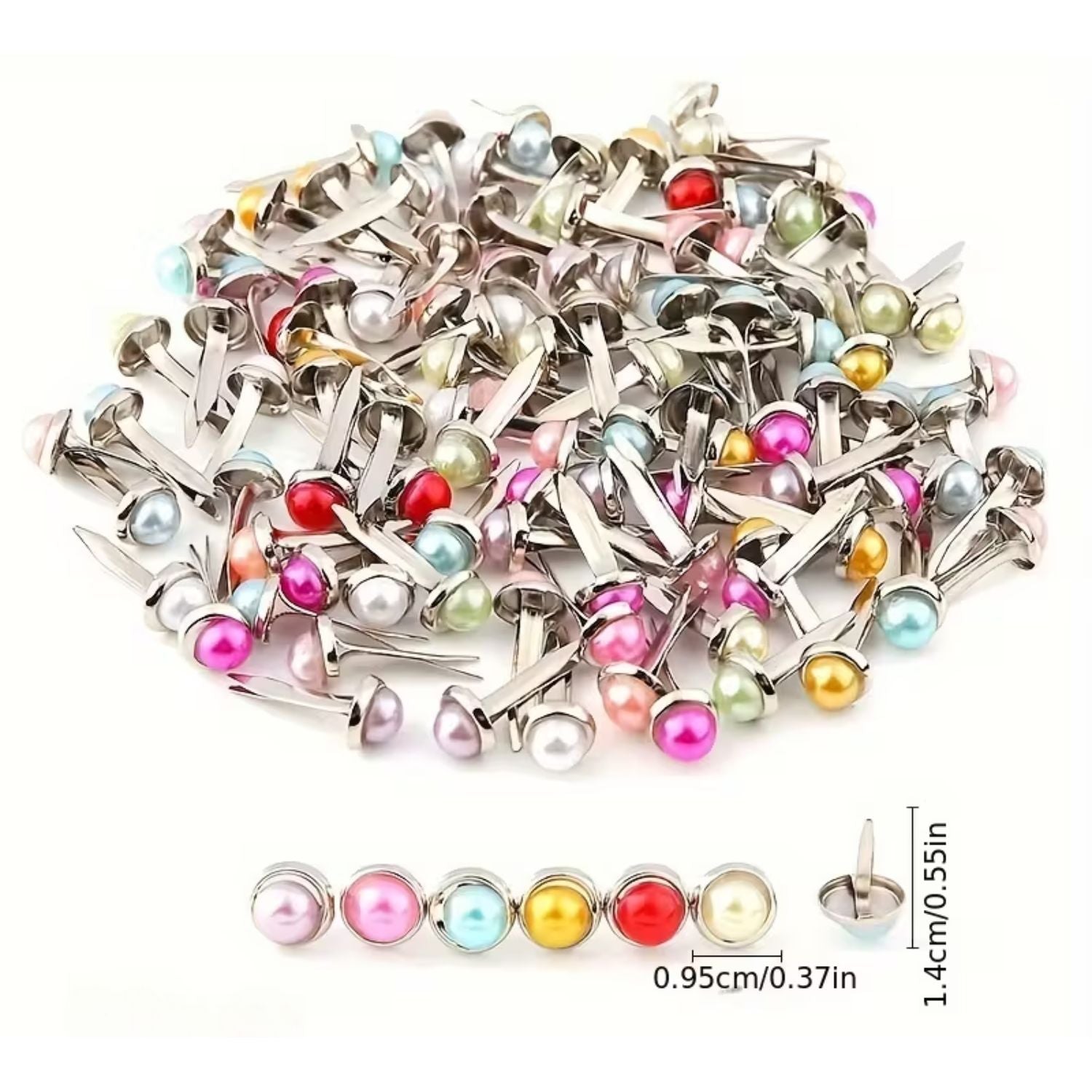 15 Brads Perlas De Colores Adornos / Embellishments Hobbees