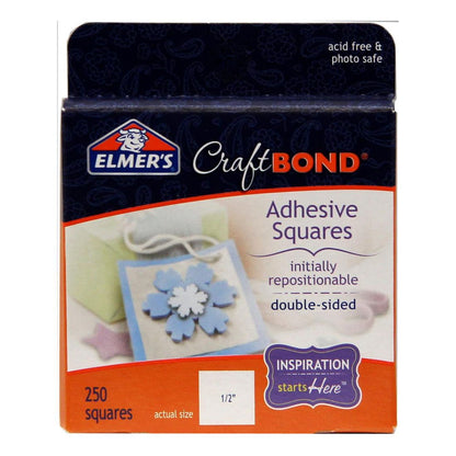 Adhesive Squares Double Side / 250 Cuadrados Adhesivos Doble Cara 1/2" Adhesivos / Pegamentos Elmer´s