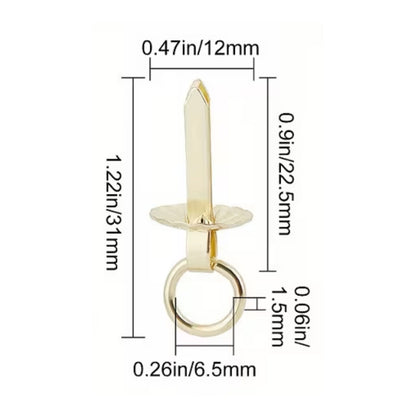 10 Jaladeras Mini Tipo Brads Color Bronce 31mm Adornos / Embellishments Hobbees