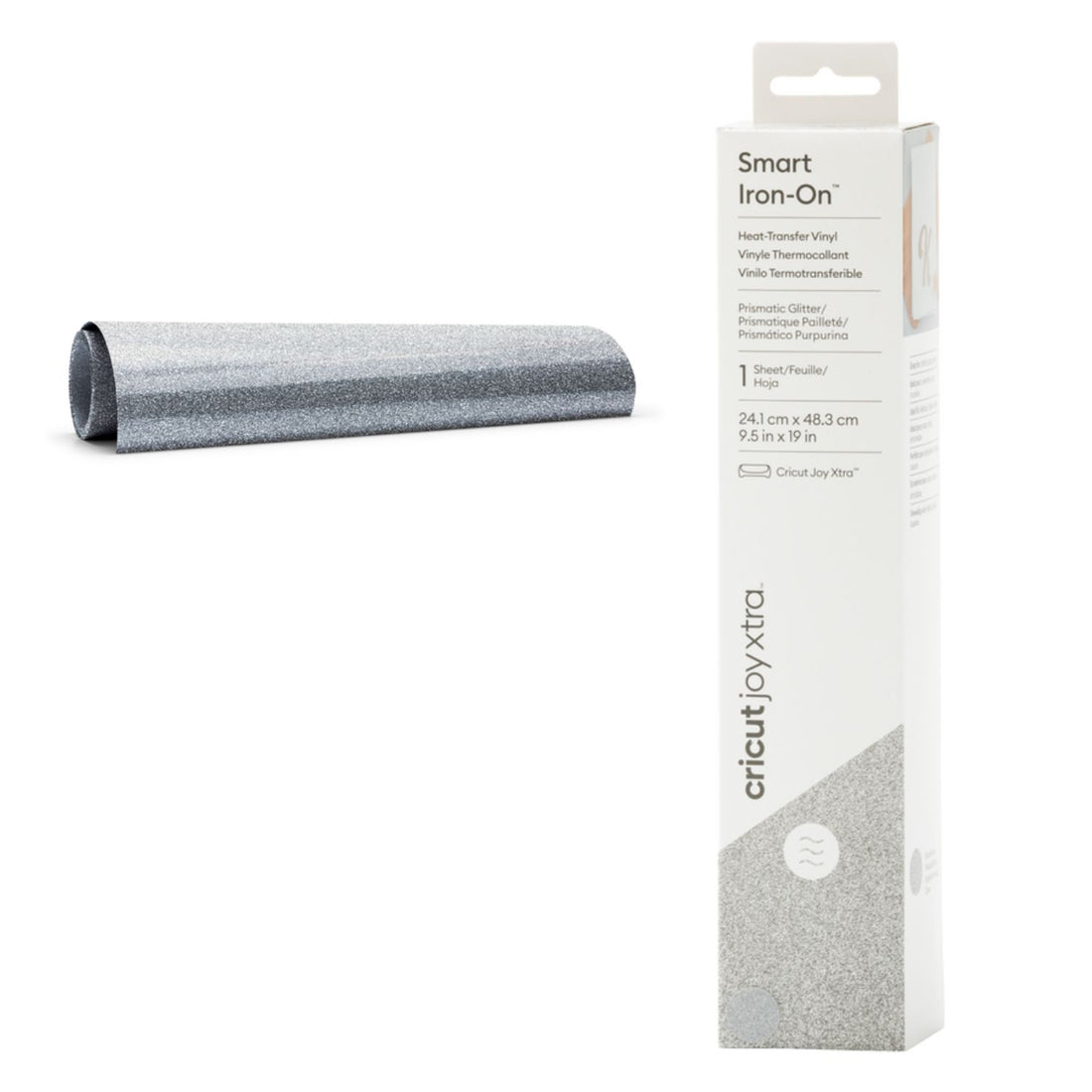 Smart Vinyl Iron On Joy Xtra Prismatic Glitter / Vinil Termoadhesivo Smart Plata Diamantina Viniles Cricut