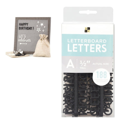 DC Letterboard 1/2" Letters Black / Letras Negro Para Tablero Tableros DCWV