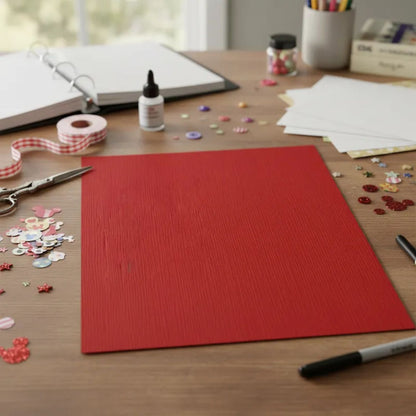 Fourz Cardstock Classic Red / Cartulina Color Rojo Clásico 30.5 cm Papel, Hojas Sueltas Bazzill