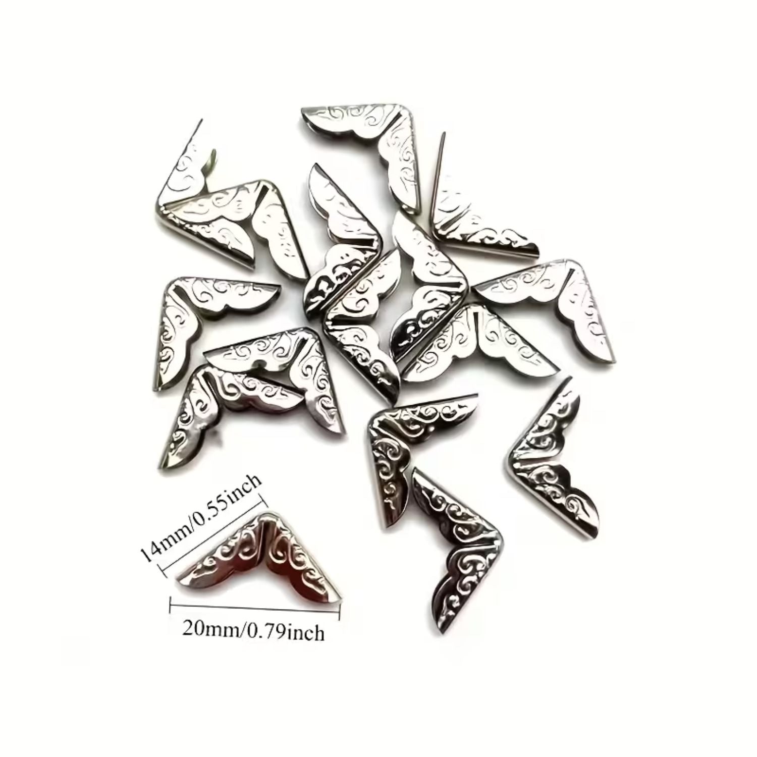 Mini Protectores de Esquinas Plateados 1.3cm Encuadernacion Hobbees