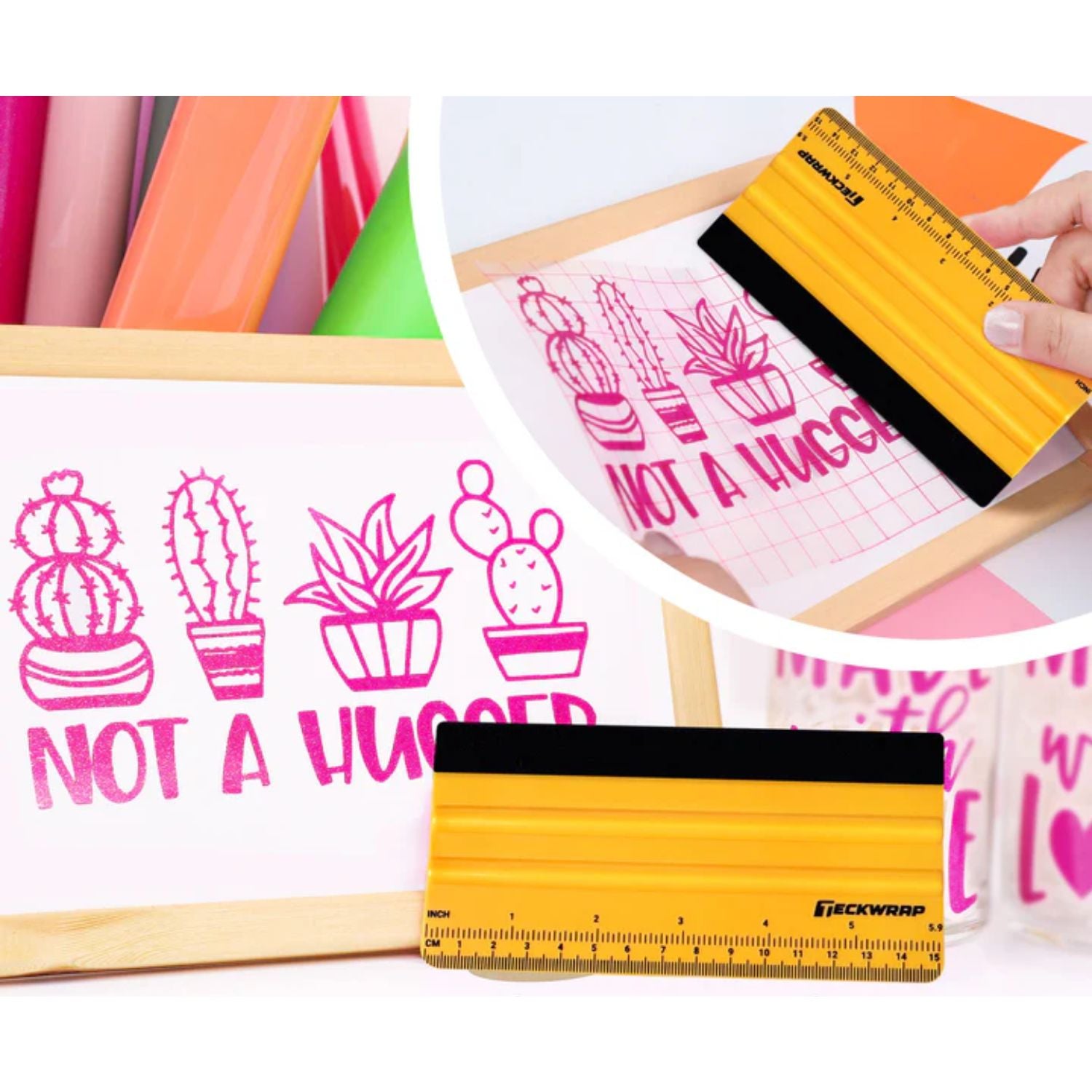 Squeegee / Espátula Con Regla Para Pegar Vinil Herramientas Teckwrap