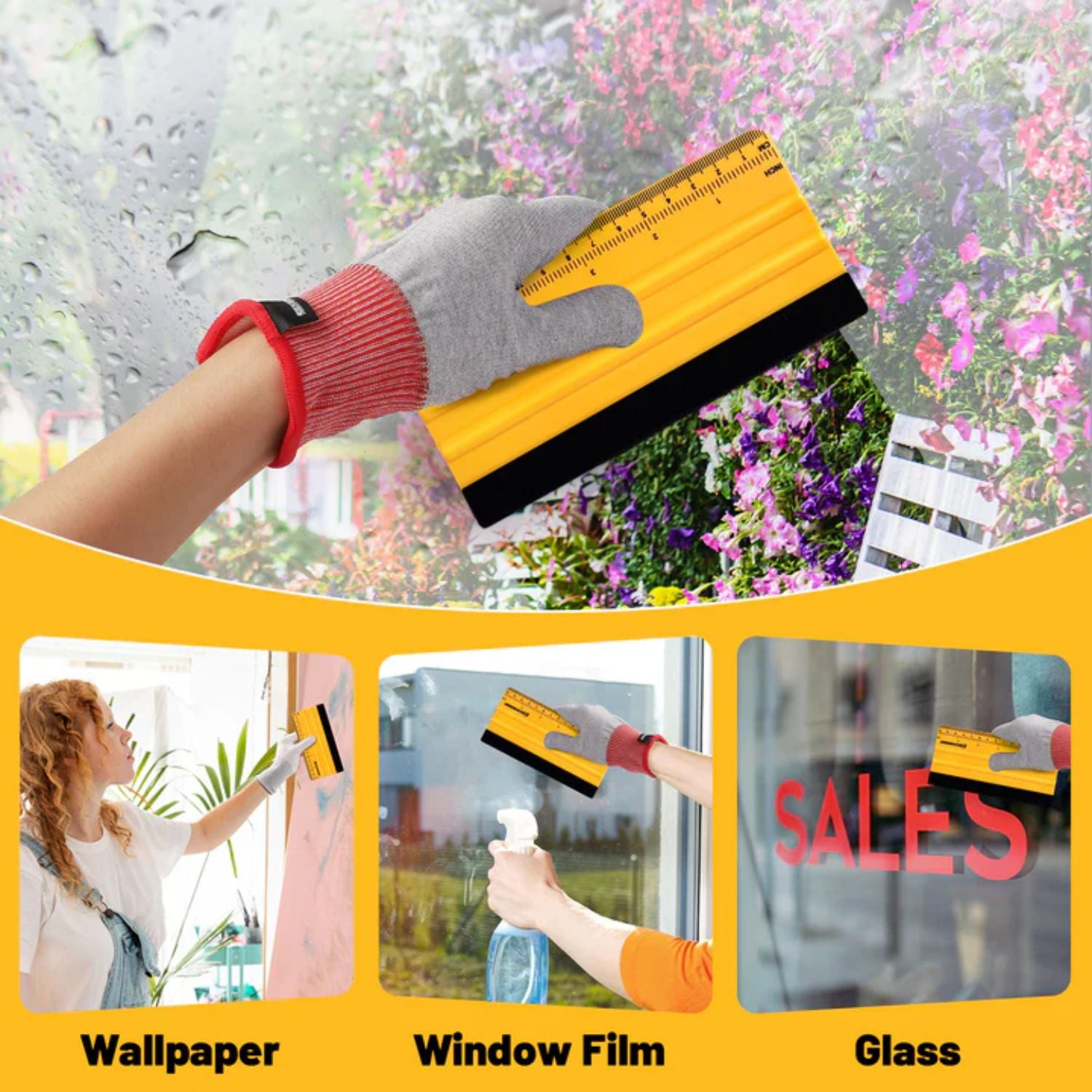 Squeegee / Espátula Con Regla Para Pegar Vinil Herramientas Teckwrap