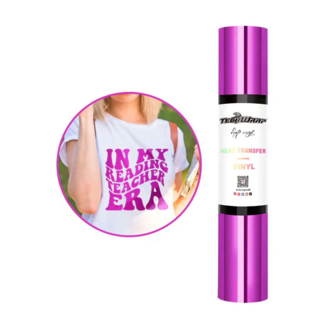 Metallic Chrome Heat Transfer Vinyl Royal Pink / Vinil Metálico Termoadhesivo Rosa Real Viniles Teckwrap