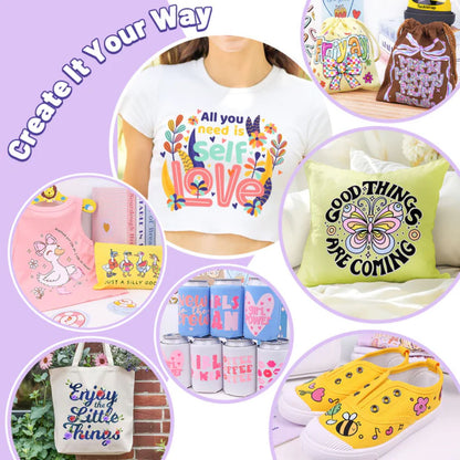 Heat Transfer Mask Sheets / 15 Hojas de Transfer Térmico Transparente Liner Viniles Teckwrap