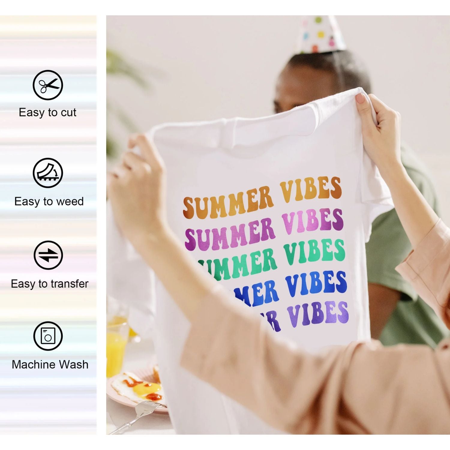 Simple Gray Metallic Pearlescent HTV / Vinil Termoadhesivo Perlado Metálico Gris Viniles Teckwrap