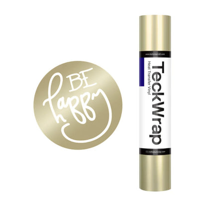 PU Heat Transfer Vinyl Light Gold / Vinil De Transferencia De Calor Oro Claro Viniles Teckwrap