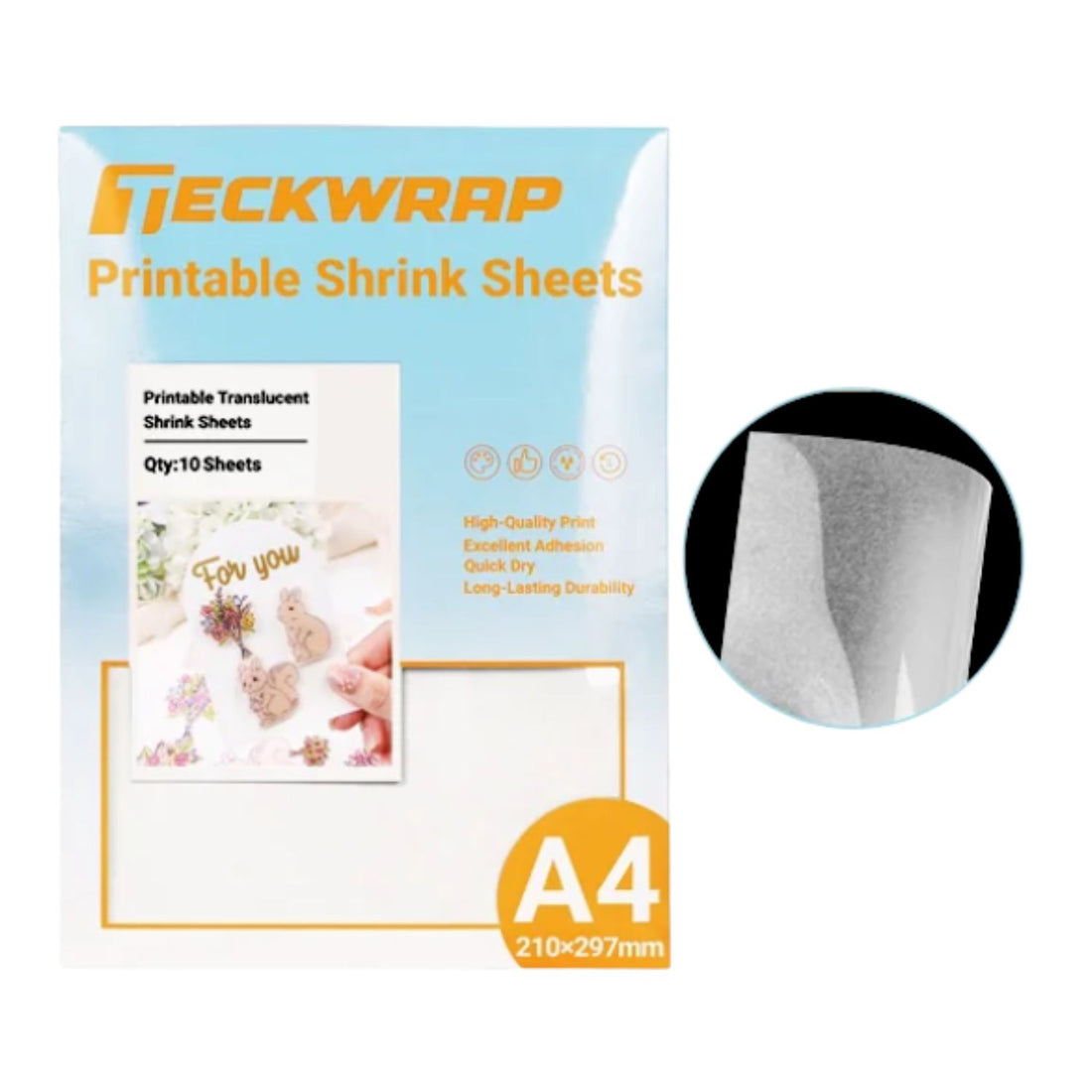 Shrink Sheets Translucent / 10 Hojas Termoencogibles Translucidas Viniles Teckwrap